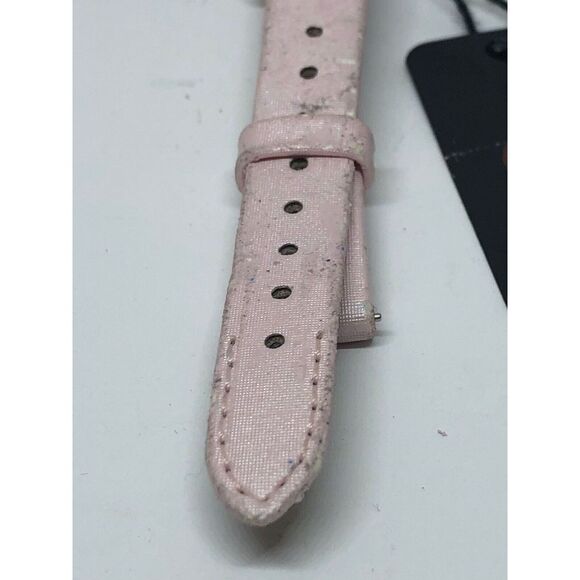 Authentic Michele Leather Watch 2 Piece Band Pink 12mm L205 - Picture 2 of 8